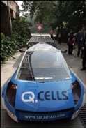 UN chief commutes to work aboard solar-powered taxi