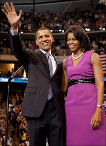US President Barack Obama with his wife