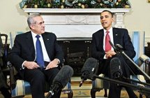 Lebanese President Michel Sleiman and US President Barack Obama (AFP/Jewel Samad)