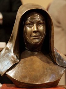 A bronze statue of nun Mary MacKillop