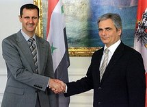 Syrian President Bashar al-Assad with Austrian Chancellor Werner Faymann in April 2009