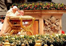 Pope Benedict XVI celebrating the Christmas night holy mass