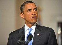 President Barack Obama after the meeting with senior intelligence officials (AFP/Mandel Ngan)