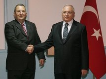 Ehud Barak and Vecdi Gonul Ehud Barak and Vecdi Gonul