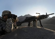 A US soldier in the mountains of Nuristan Province, 2009 A US soldier in the mountains of Nuristan Province, 2009