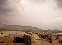 Displaced Yemenis from the Saada province at the Mazraq Internally Displaced People's camp Displaced Yemenis from the Saada province at the Mazraq Internally Displaced People's camp