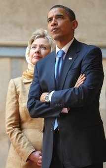 US President Barack Obama and US Secretary of State Hillary Clinton tour the Sultan Hassan Mosque in Cairo in June 2009 (AFP/File/Mandel Ngan) US President Barack Obama and US Secretary of State Hillary Clinton tour the Sultan Hassan Mosque in Cairo in June 2009 (AFP/File/Mandel Ngan)