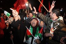 Palestinians, foreign activists and left-wing Israelis demonstrate