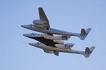 This Flightglobal.com handout photo shows the first flight of the Virgin Galactic Spaceship 2 from Mojave, California. (AFP/Flightglobal.com) This Flightglobal.com handout photo shows the first flight of the Virgin Galactic Spaceship 2 from Mojave, California. (AFP/Flightglobal.com)