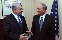Israeli Prime Minister Benjamin Netanyahu and US envoy George Mitchell