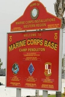 The entrance to Camp Pendleton Marine Corps Base in California. (AFP/File/Robyn Beck) The entrance to Camp Pendleton Marine Corps Base in California. (AFP/File/Robyn Beck)