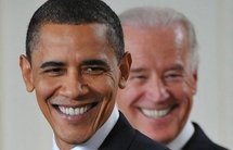 President Barack Obama (left) with Vice President Joe Biden on 23rd March. (AFP/Mandel Ngan)