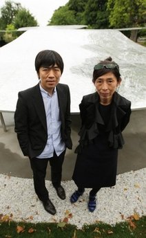 Kazuyo Sejima (right) and Ryue Nishizawa at their Serpentine Gallery Pavilion, at the Serpentine Gallery in west London. (AFP/File/Shaun Curry) Kazuyo Sejima (right) and Ryue Nishizawa at their Serpentine Gallery Pavilion, at the Serpentine Gallery in west London. (AFP/File/Shaun Curry)