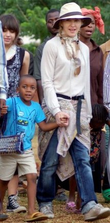Madonna with her adopted son David Banda during an earlier trip to Malawi. Madonna with her adopted son David Banda during an earlier trip to Malawi.