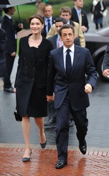 First Lady Carla Bruni and President Nicolas Sarkozy