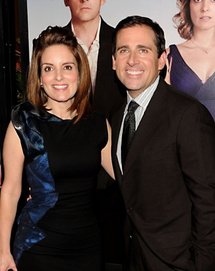 Tina Fey (left) and Steve Carell at the premiere of 'Date Night'