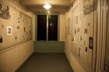 This photograph, taken in 2008, shows a display of the restored pictures of movie stars, children and artwork which Anne Frank stuck up on the walls of her room 65 years ago in the 'Secret Annexe', at the Anne Frank House in Amsterdam.