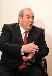 Iraq's general election winner and former premier Iyad Allawi during a meeting in Cairo