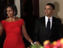 US President Barack Obama and First Lady Michelle Obama arrive at the White House Correspondents Association Dinner in Washington, DC. US President Barack Obama and First Lady Michelle Obama arrive at the White House Correspondents Association Dinner in Washington, DC.