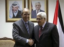 US envoy George Mitchell (left) and Palestinian president Mahmoud Abbas in the West Bank city of Ramallah