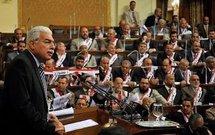 Egyptian Prime Minister Ahmed Nazif addresses the parliament in Cairo. Egyptian Prime Minister Ahmed Nazif addresses the parliament in Cairo.