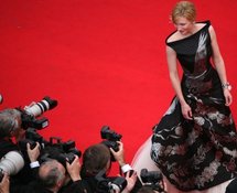 Cate Blanchett in her dress, designed by Alexander McQueen