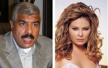 Lebanese pop star Suzanne Tamim (right) during a photo shoot in Egypt, and Egyptian real estate mogul Hisham Talaat Mustafa (left)
