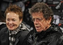 Legendary rocker Lou Reed (left) and his artist wife Laurie Anderson during a press conference at Sydney's Opera House on 28th May