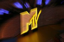 The MTV logo on stage The MTV logo on stage