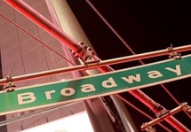 A Broadway street sign in New York City