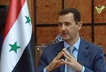 An image grab from Hezbollah's Al-Manar TV shows Syrian President Bashar Al-Assad.