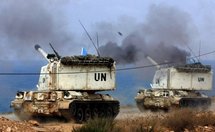 Artillery from the French battalion of the United Nations Interim Force in Lebanon (UNIFIL) take part in an exercise.