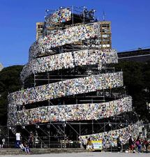A 'Tower of Babel' entirely of books in Argentina