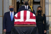Trump faces chants of 'vote him out' as he visits Ginsburg's casket Trump faces chants of 'vote him out' as he visits Ginsburg's casket