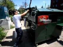 US artist turns dumpster into a home