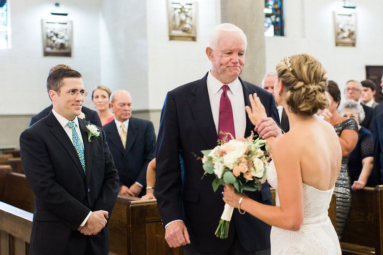Bride walked down aisle by father's heart recipient
