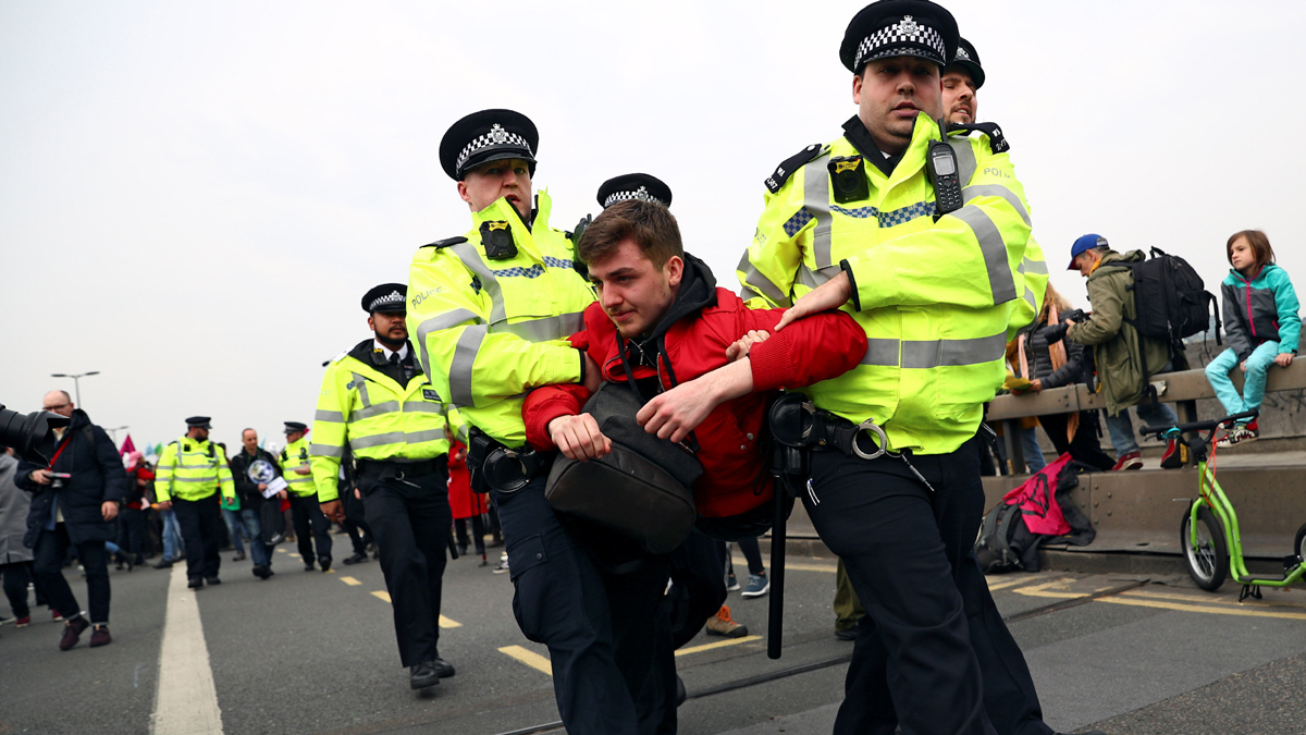Police detain 122 climate change protesters over London blockades