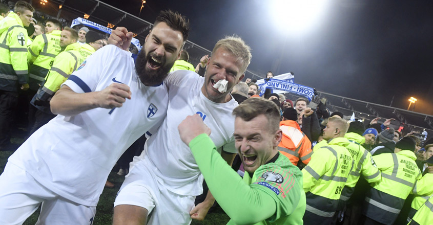 Finland celebrates historic football success with Euro 2020 spot