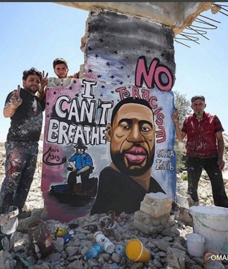 Syrian artist in Idlib paints tribute to George Floyd Syrian artist in Idlib paints tribute to George Floyd