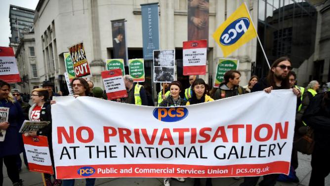 Staff at Britain's National Gallery go on strike over privatisation