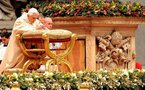 Woman rushes at pope, pulls him down ahead of Christmas mass