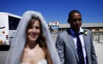 Valentines couples get hitched at Mandela's prison