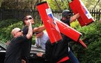 Neo-Nazis protest against immigrants in Los Angeles
