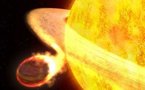 Hubble catches planet being devoured by its star