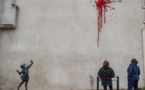 In Bristol, Bansky creates catapulted roses mural for Valentine's Day